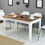 Hanah Home Milan 520 Mesa de Comedor Nogal y Blanco